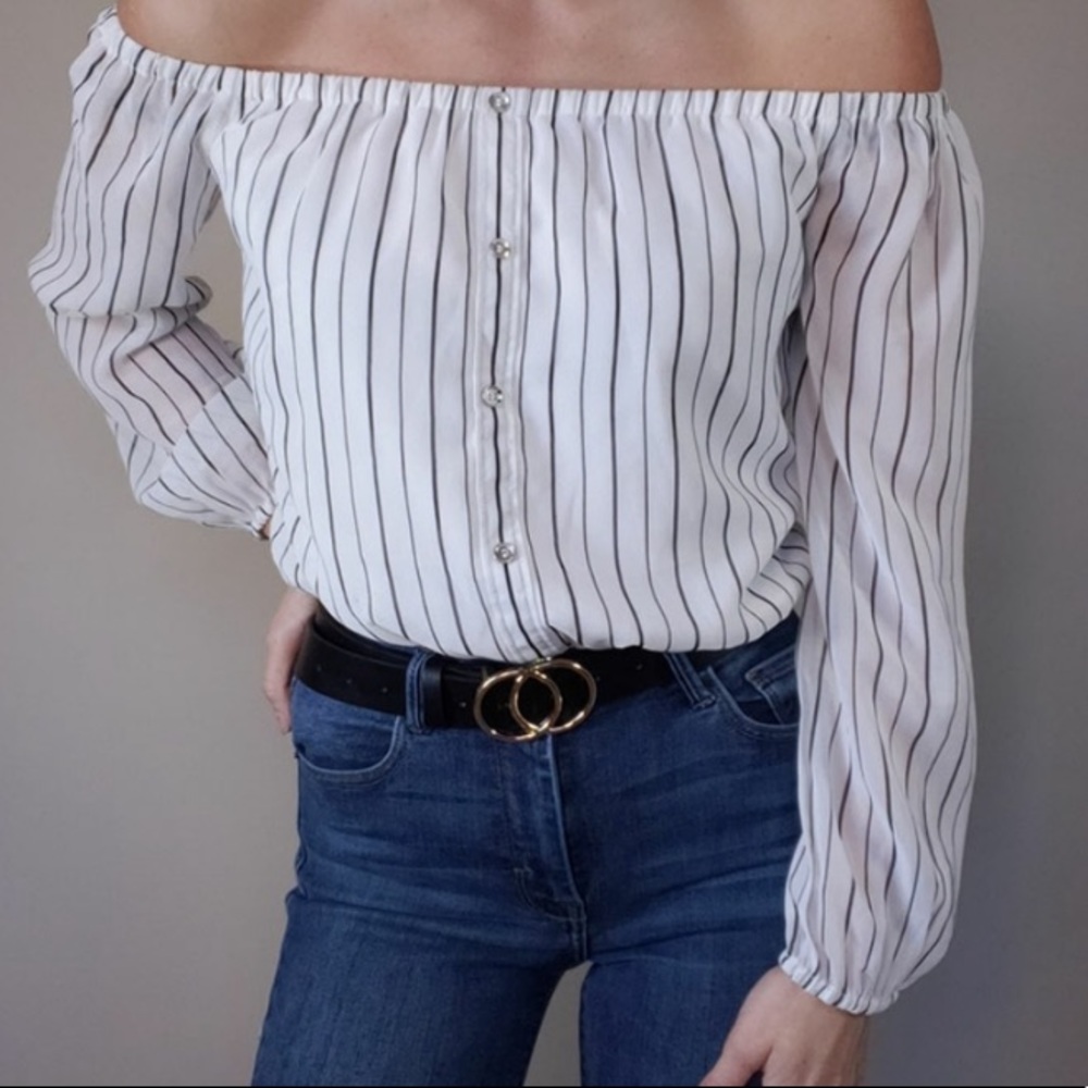 Guess striped crop top